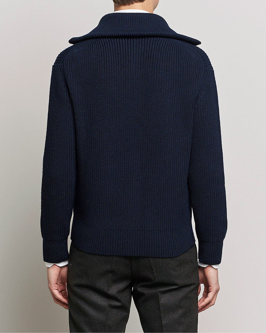Heren | Truien | Piacenza Cashmere | Heavy Zip Cardigan Navy