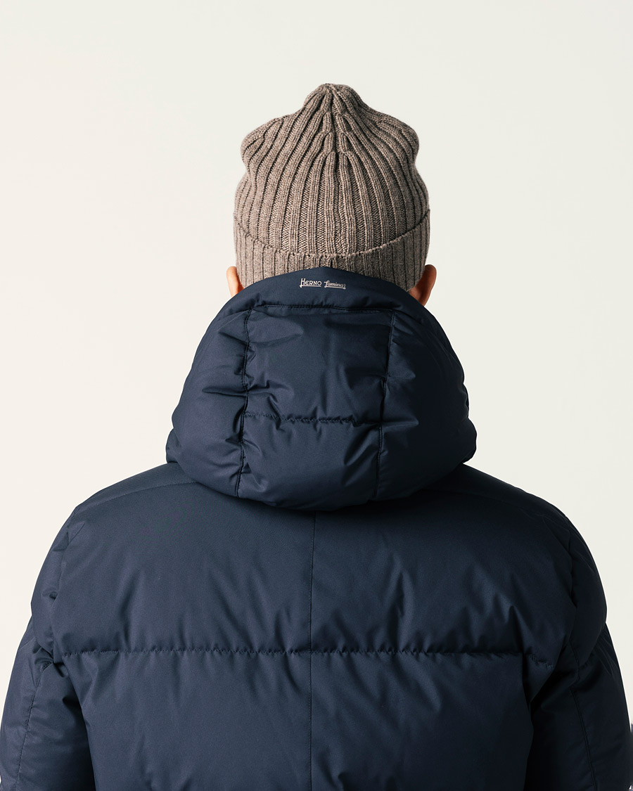 Homme | Bonnets | Piacenza Cashmere | Ribbed Cashmere Beanie Taupe