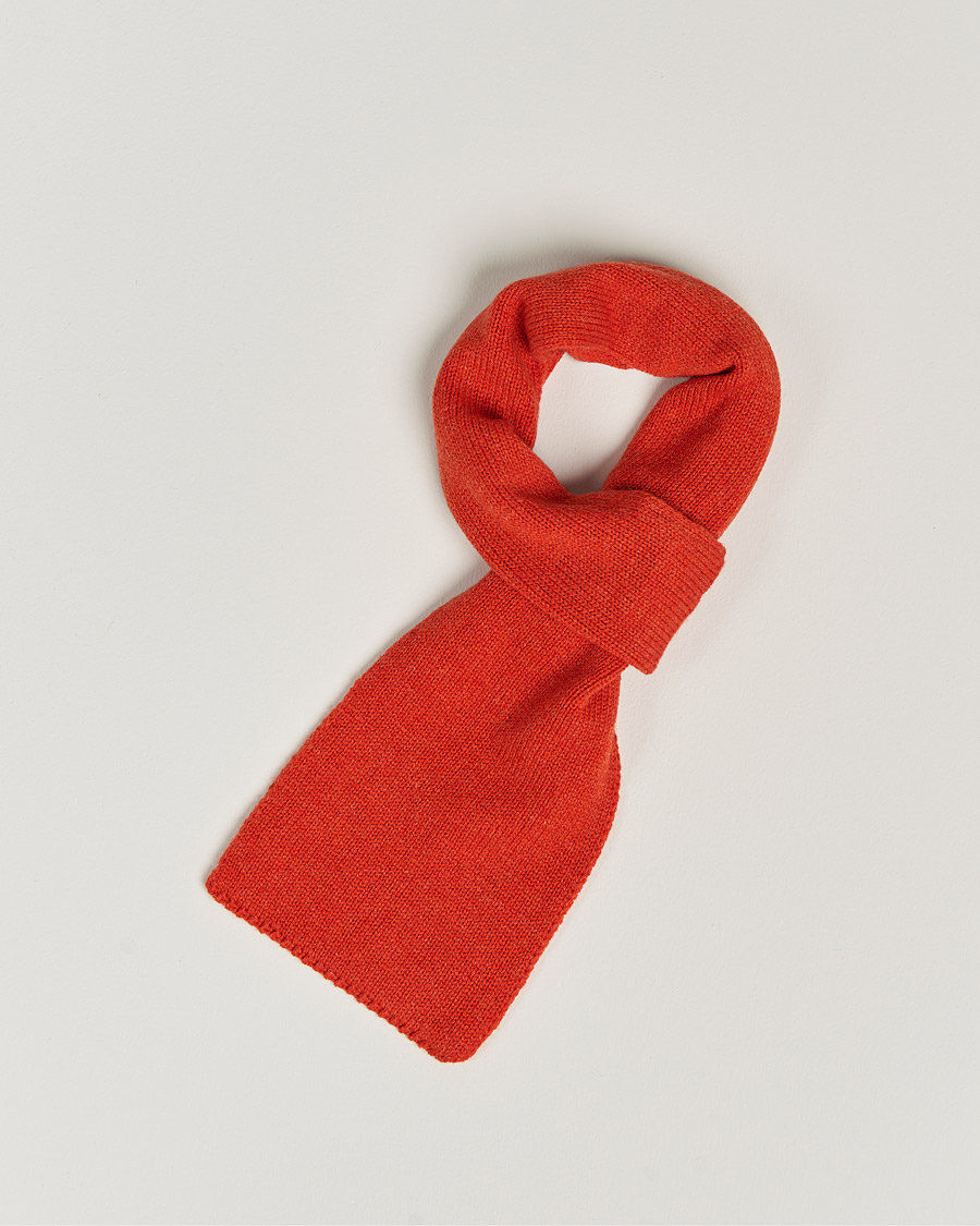 Heren | Piacenza Cashmere Short Loop Cashmere Scarf Orange | Piacenza Cashmere | Short Loop Cashmere Scarf Orange
