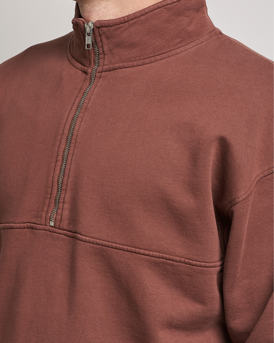 Heren | Truien | Colorful Standard | Classic Organic Half-Zip Cinnamon Brown