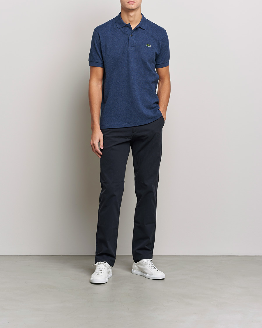 Heren | Polo's | Lacoste | Original Polo Melange Piké Dark Indigo Blue