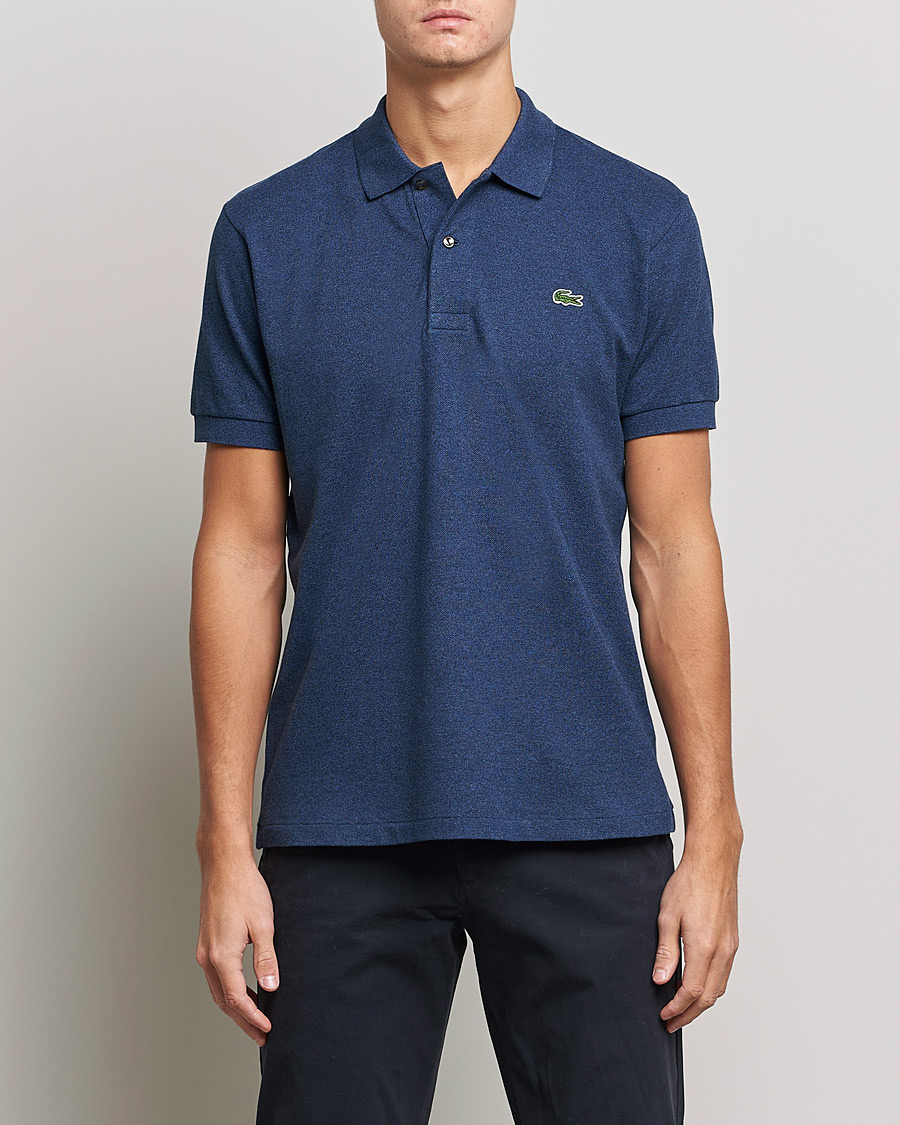 Heren | Polo's | Lacoste | Original Polo Melange Piké Dark Indigo Blue