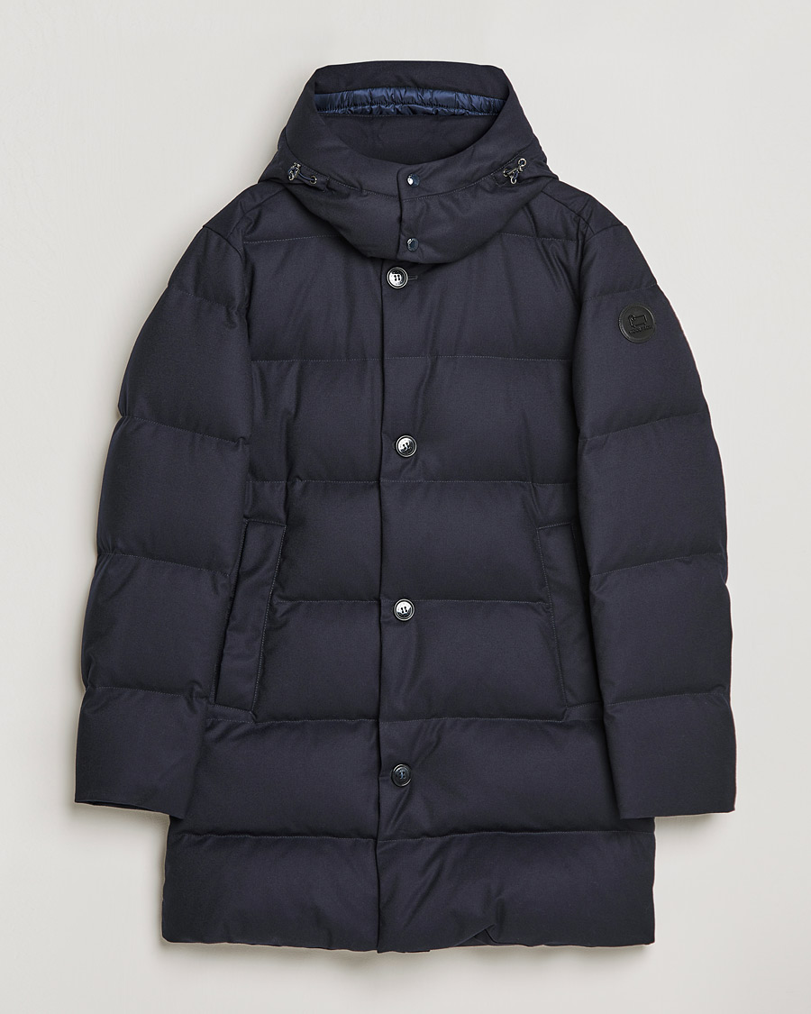 Homme | Manteaux Et Vestes | Woolrich | Luxe Long Parka Melton Blue