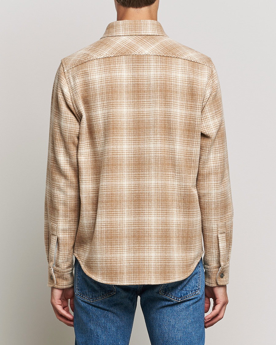 Heren | Overhemden | Woolrich | Alaskan Melton Wool Overshirt Camel Hunting