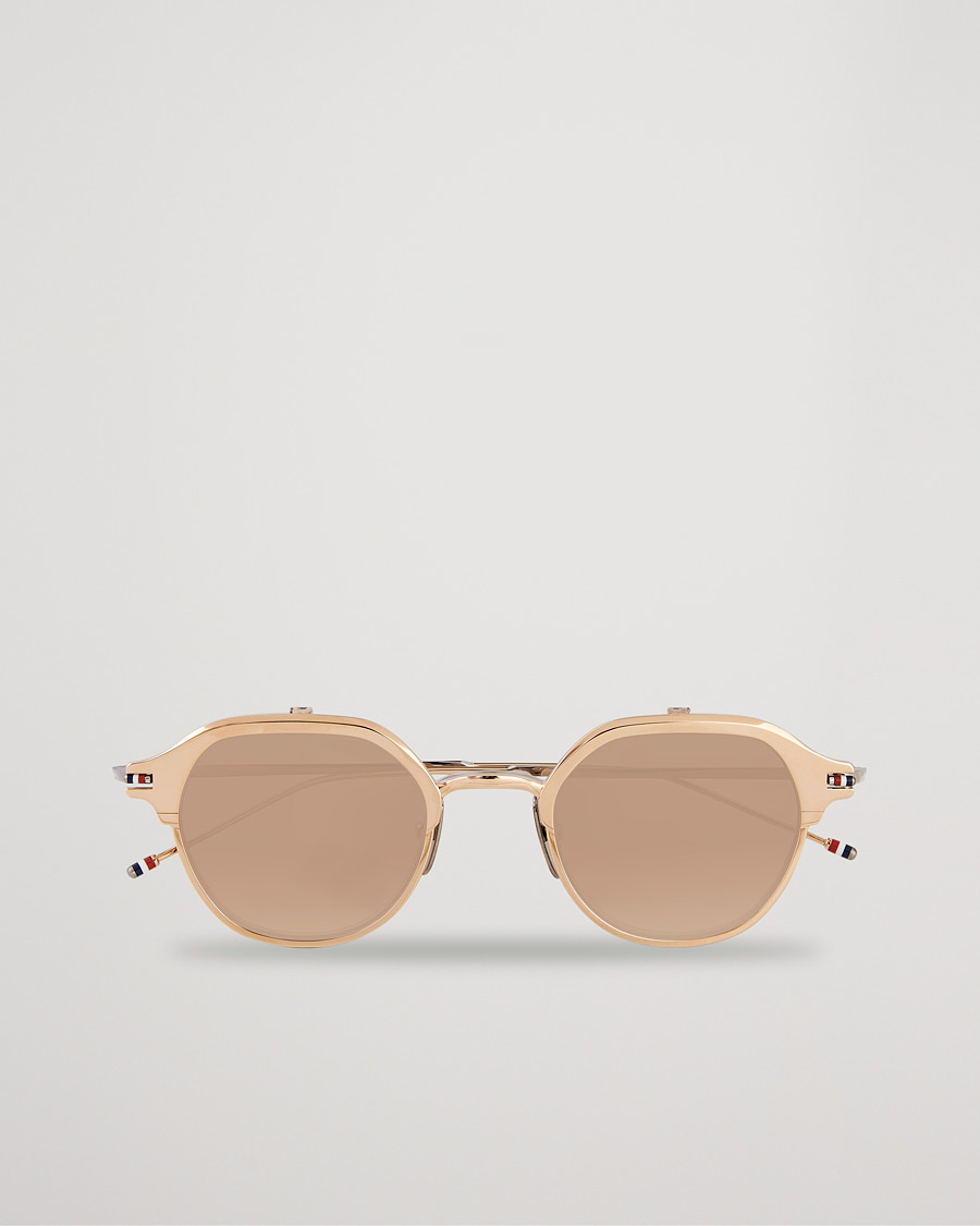 Homme | Thom Browne TB-S812 Flip-Up Sunglasses White Gold/Silver | Thom Browne | TB-S812 Flip-Up Sunglasses White Gold/Silver