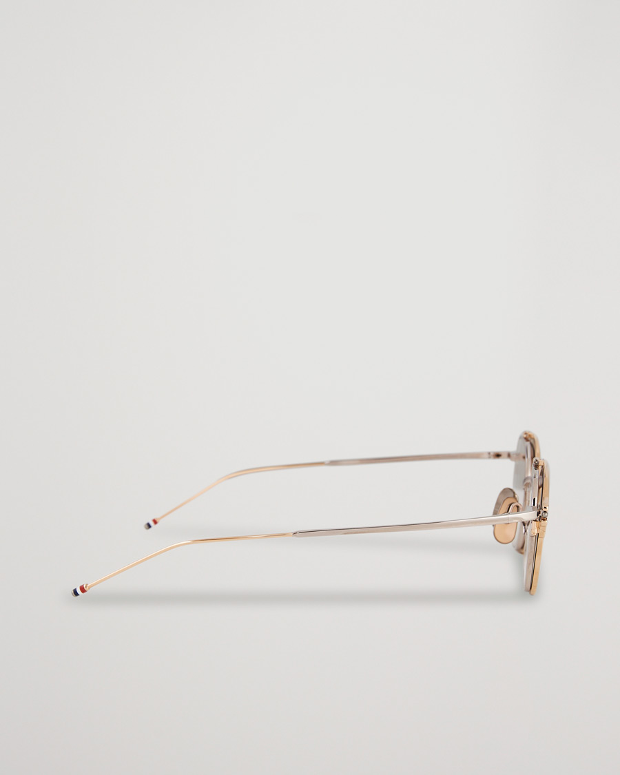Homme | Thom Browne TB-S812 Flip-Up Sunglasses White Gold/Silver | Thom Browne | TB-S812 Flip-Up Sunglasses White Gold/Silver