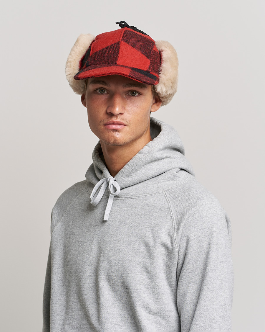 Homme | Filson Double Mackinaw Wool Cap Red Black Plaid | Filson | Double Mackinaw Wool Cap Red Black Plaid