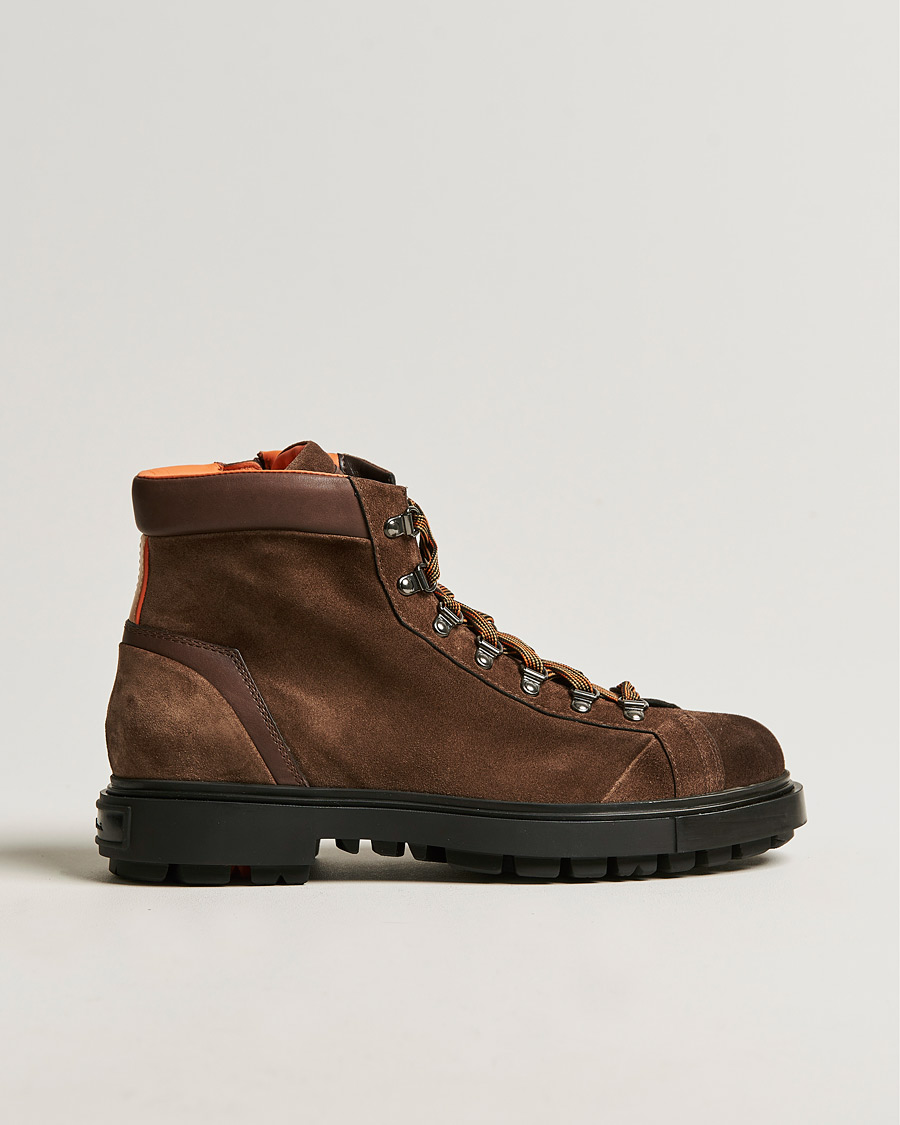 Heren | Santoni Winter Boot Dark Brown Suede | Santoni | Winter Boot Dark Brown Suede