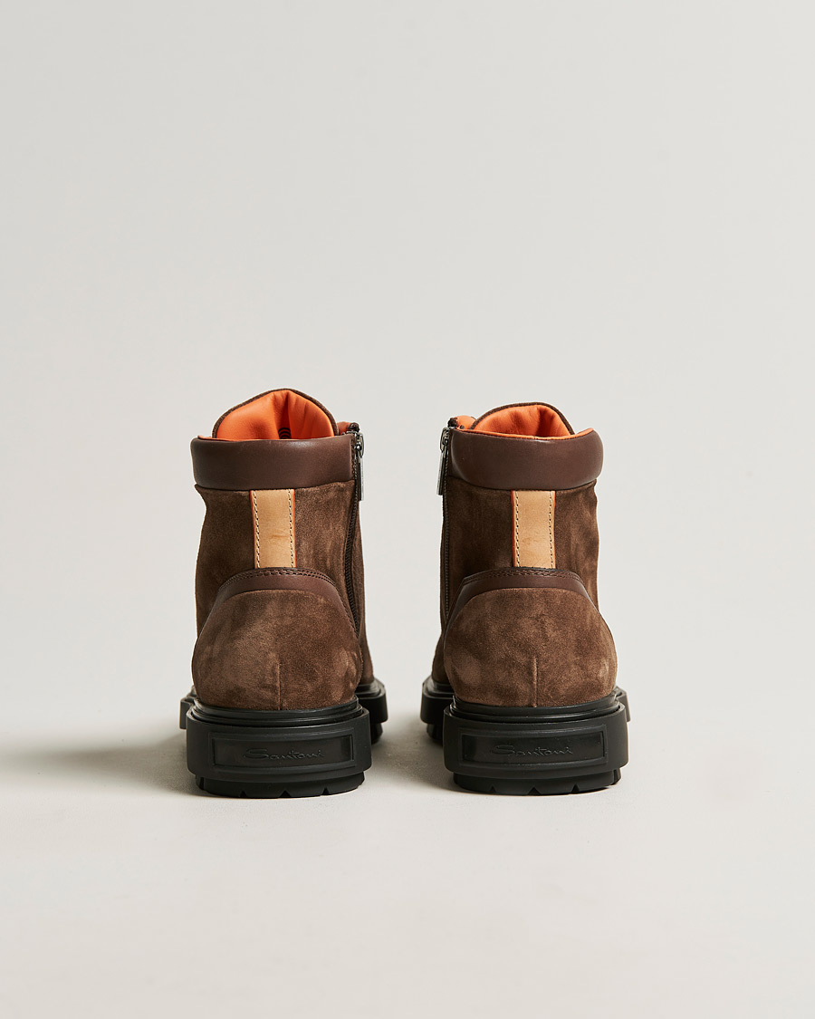 Heren | Santoni Winter Boot Dark Brown Suede | Santoni | Winter Boot Dark Brown Suede