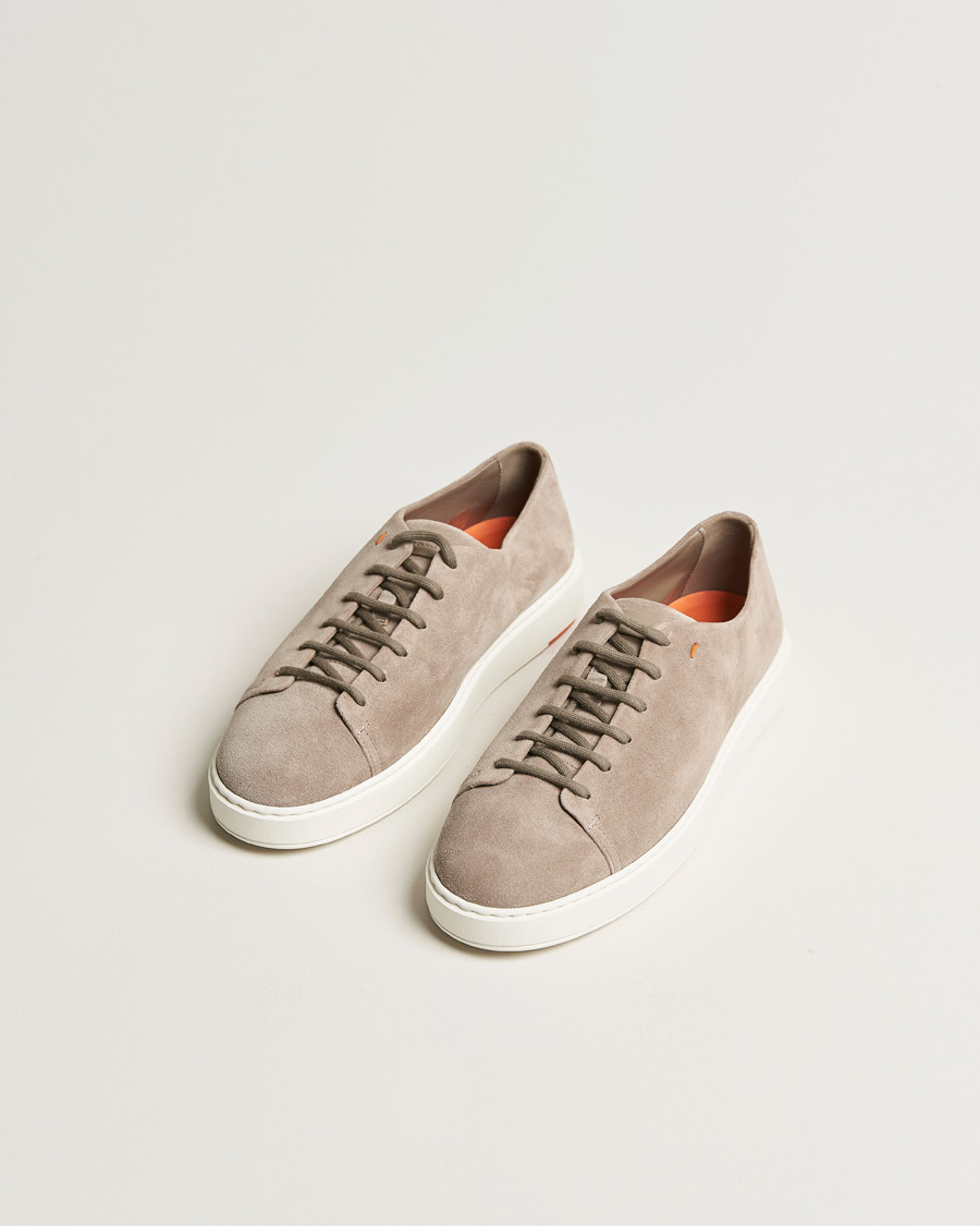 Homme | Santoni Cleanic Sneakers Beige Suede | Santoni | Cleanic Sneakers Beige Suede