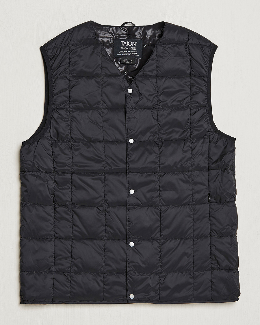Homme | Manteaux Et Vestes | TAION | V-Neck Lightweight Down Vest Black