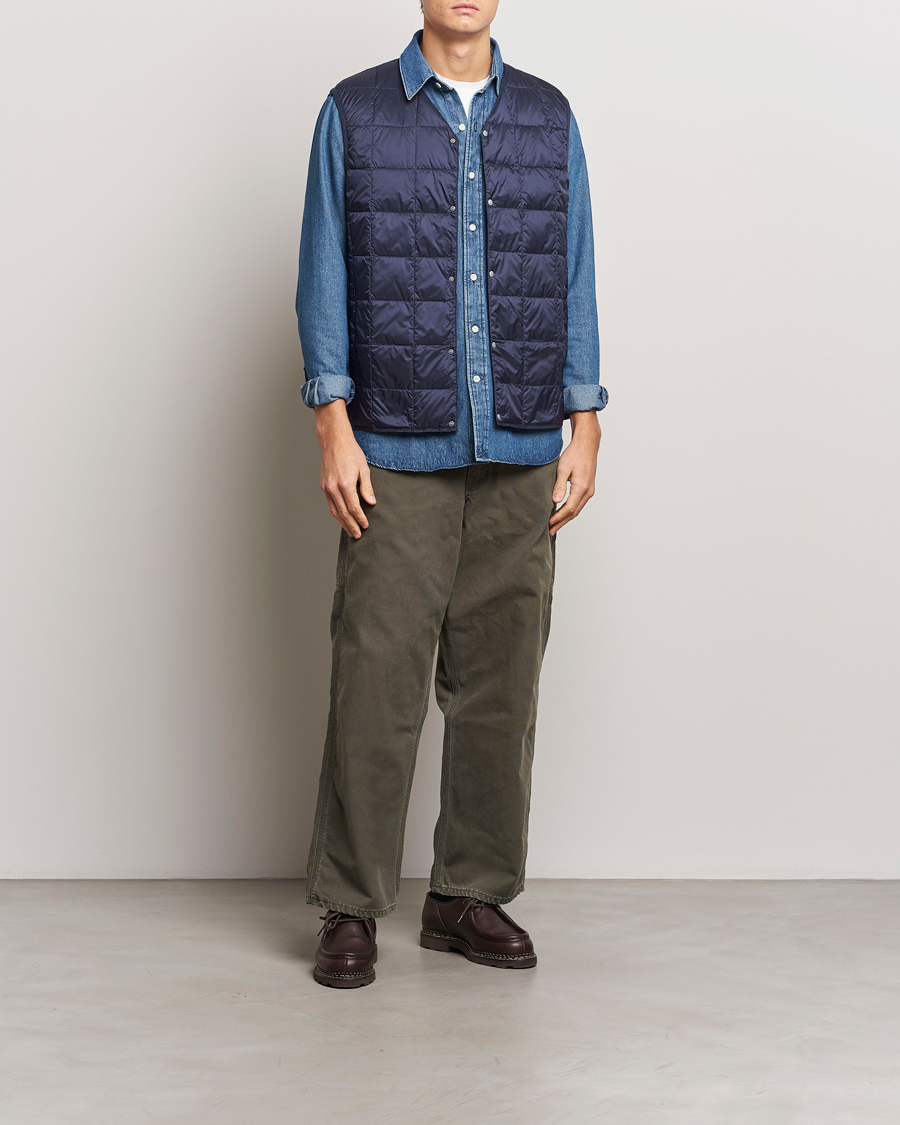 Homme | Manteaux Et Vestes | TAION | V-Neck Lightweight Down Vest Navy
