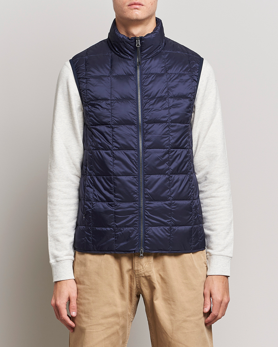 Homme | Manteaux Et Vestes | TAION | High Neck Full Zip Lightweight Down Vest Navy