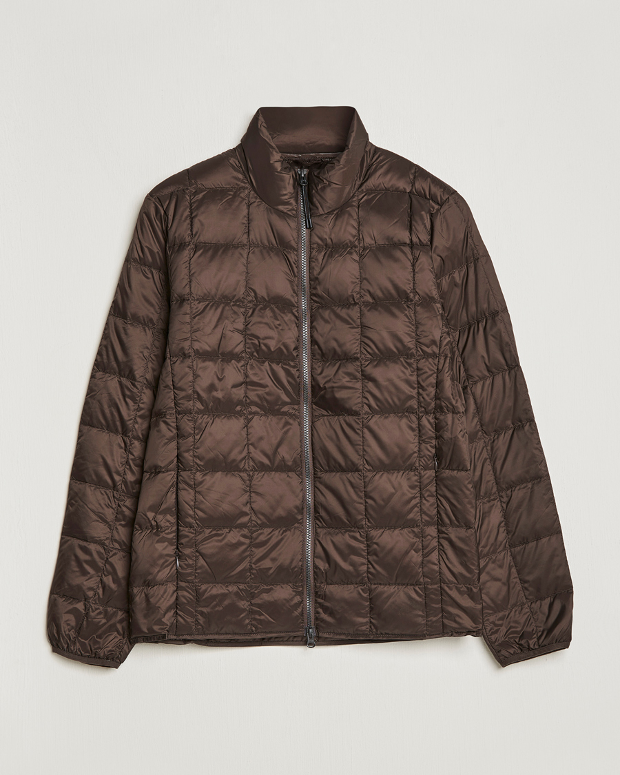 Homme | Manteaux Et Vestes | TAION | High Neck Full Zip Lightweight Down Jacket Dark Choco