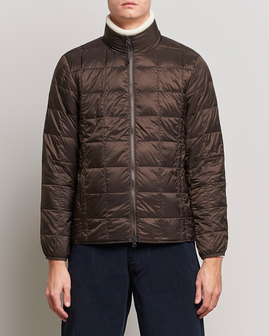 Homme | Manteaux Et Vestes | TAION | High Neck Full Zip Lightweight Down Jacket Dark Choco