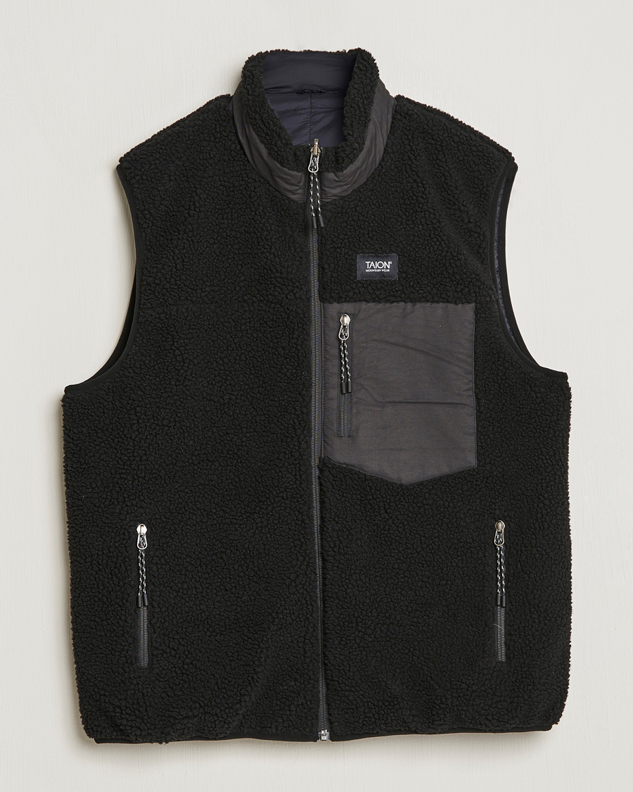 Homme | Manteaux Et Vestes | TAION | Reversible Fleece Vest Black/Black