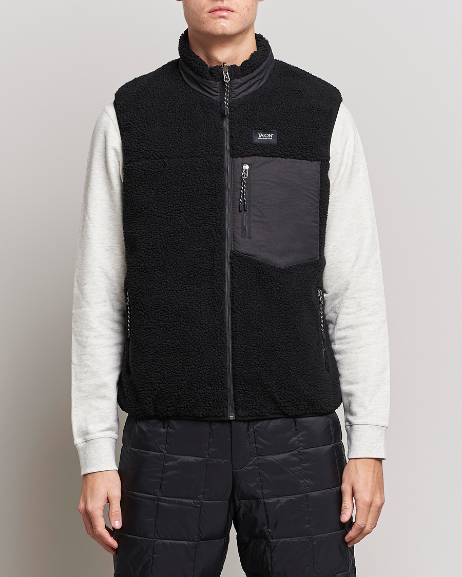 Homme | Manteaux Et Vestes | TAION | Reversible Fleece Vest Black/Black