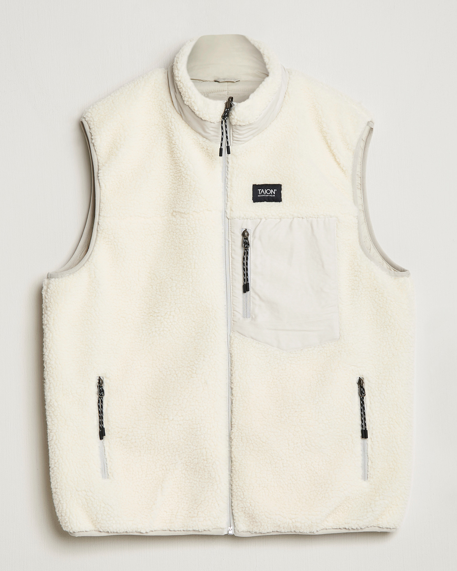 Homme | Manteaux Et Vestes | TAION | Reversible Fleece Vest Ice Grey/Ivory