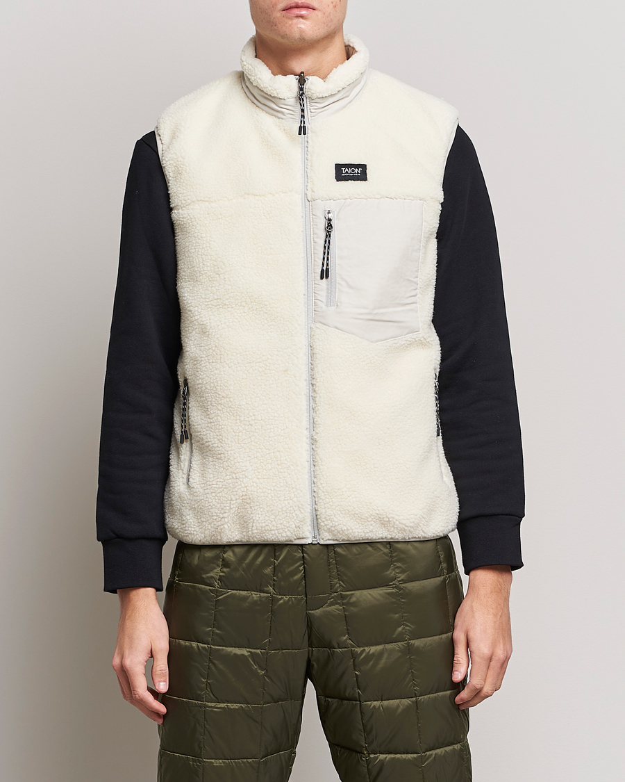 Homme | Manteaux Et Vestes | TAION | Reversible Fleece Vest Ice Grey/Ivory