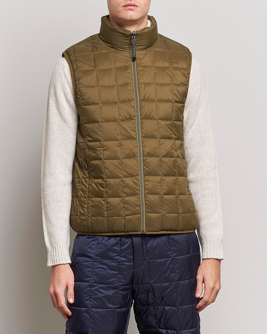 Homme | Manteaux Et Vestes | TAION | Reversible Fleece Vest Olive/Dark Olive