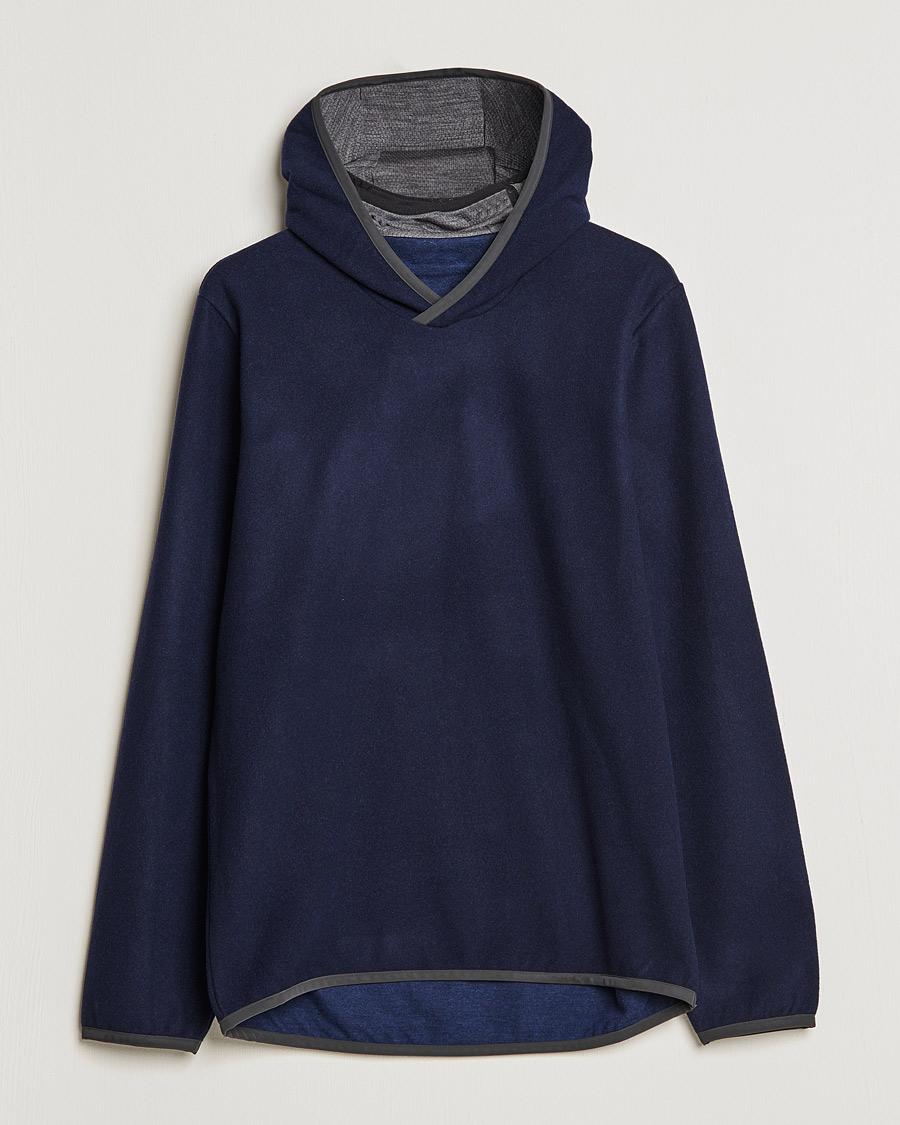 Heren | Truien | SEASE | Drone Wool/Jersey Hood Navy