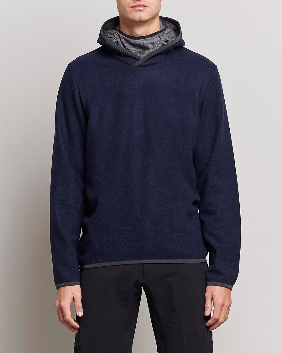 Heren | Truien | SEASE | Drone Wool/Jersey Hood Navy