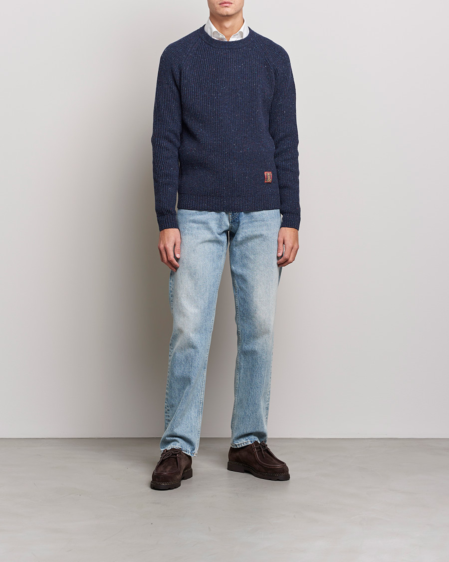 Homme | Pulls Et Tricots | Baracuta | Knop Yarn Raglan Crew Neck Dark Navy