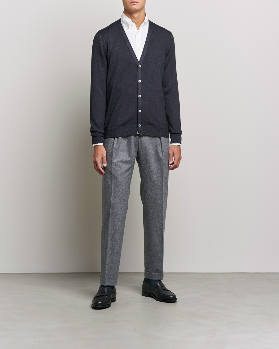 Homme | Pulls Et Tricots | Gran Sasso | Vintage Merino Fashion Fit Cardigan Black