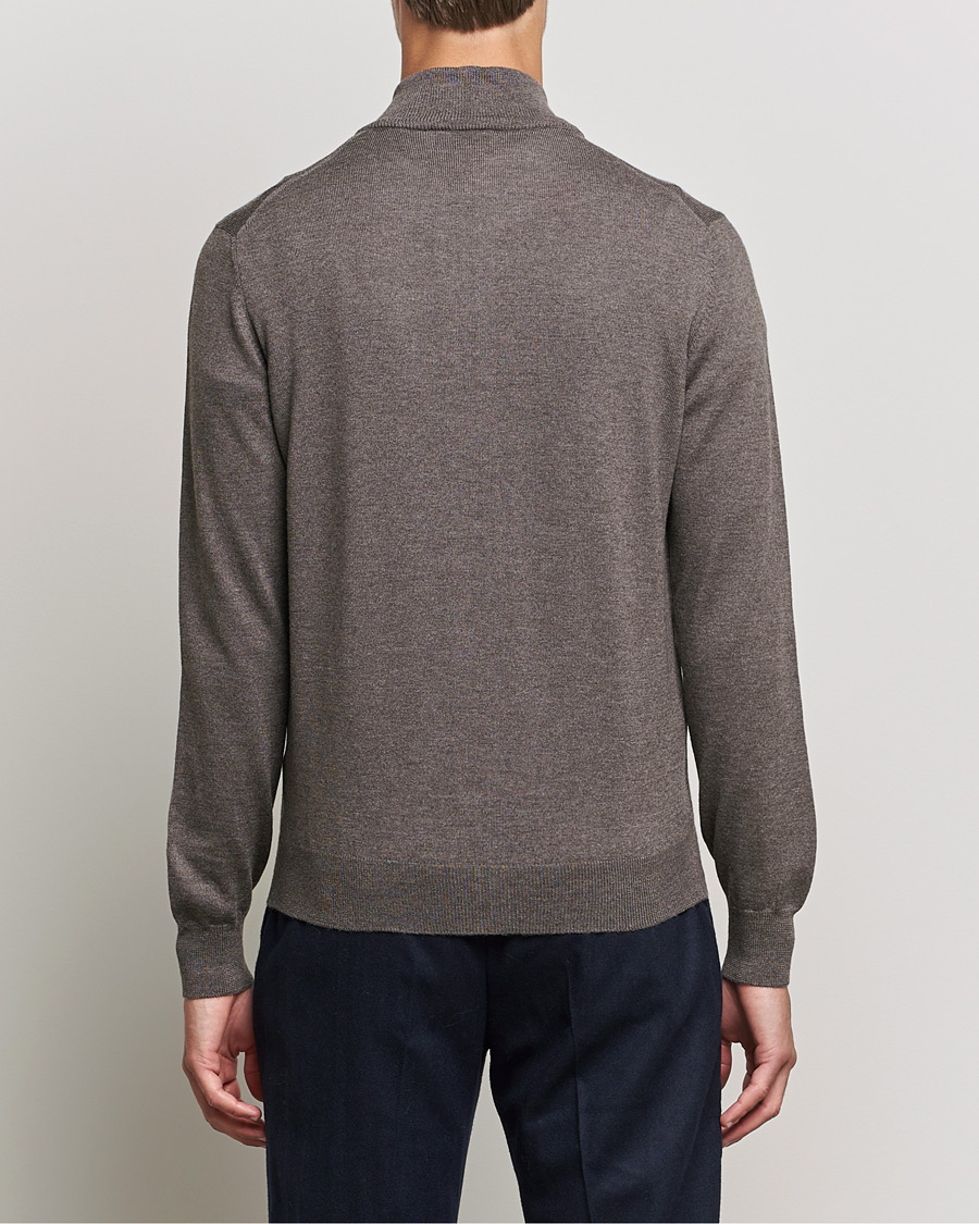 Homme | Pulls Et Tricots | Gran Sasso | Merino Fashion Fit Full Zip Mud Brown