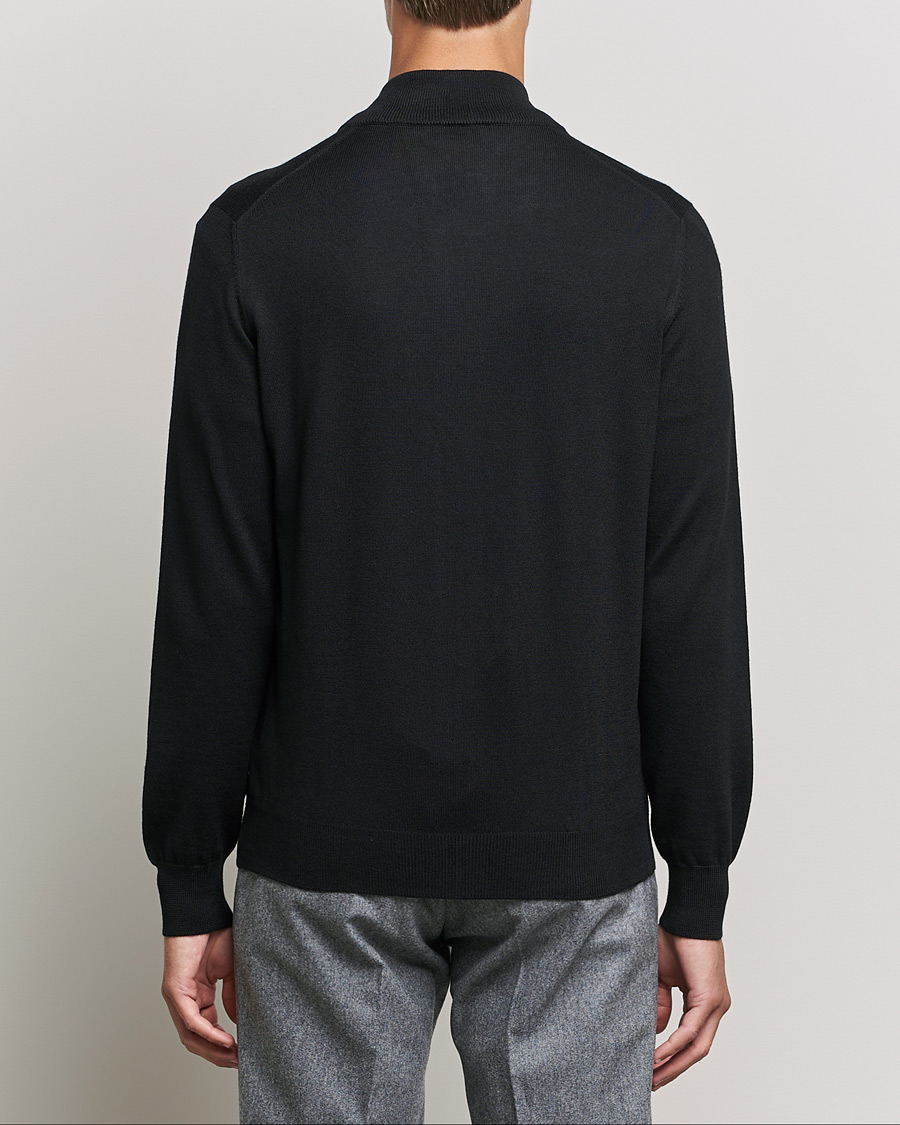 Homme | Pulls Et Tricots | Gran Sasso | Merino Fashion Fit Full Zip Black