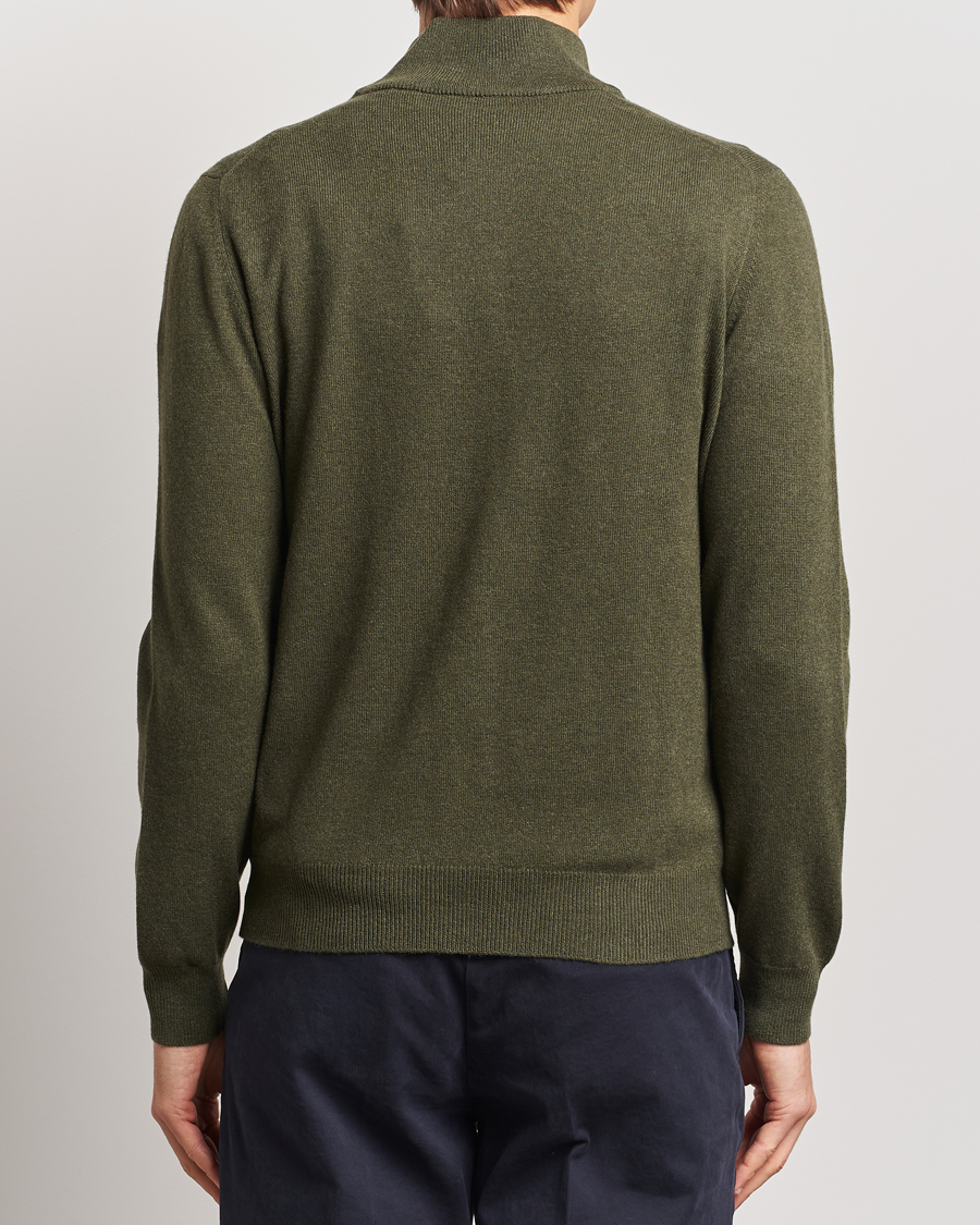 Homme | Pulls Et Tricots | Gran Sasso | Wool/Cashmere Half Zip Olive Green