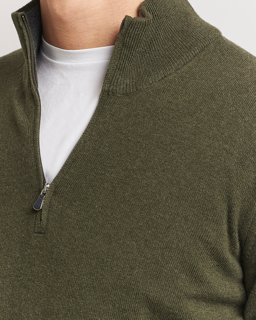 Homme | Pulls Et Tricots | Gran Sasso | Wool/Cashmere Half Zip Olive Green