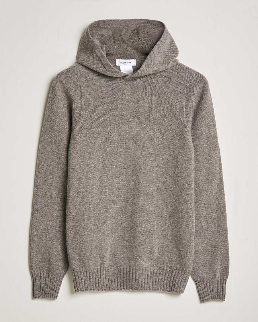 Homme | Pulls Et Tricots | Gran Sasso | Wool Hoodie Taupe Melange
