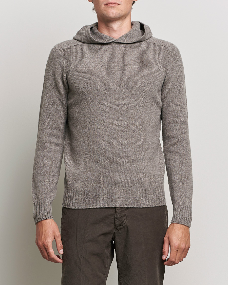 Homme | Pulls Et Tricots | Gran Sasso | Wool Hoodie Taupe Melange