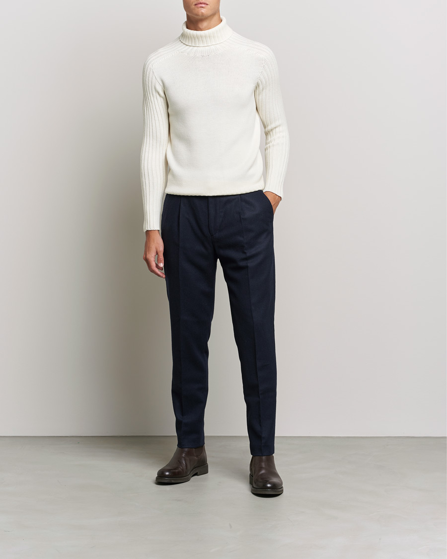Homme | Pulls Et Tricots | Gran Sasso | Rainwool Rollneck White