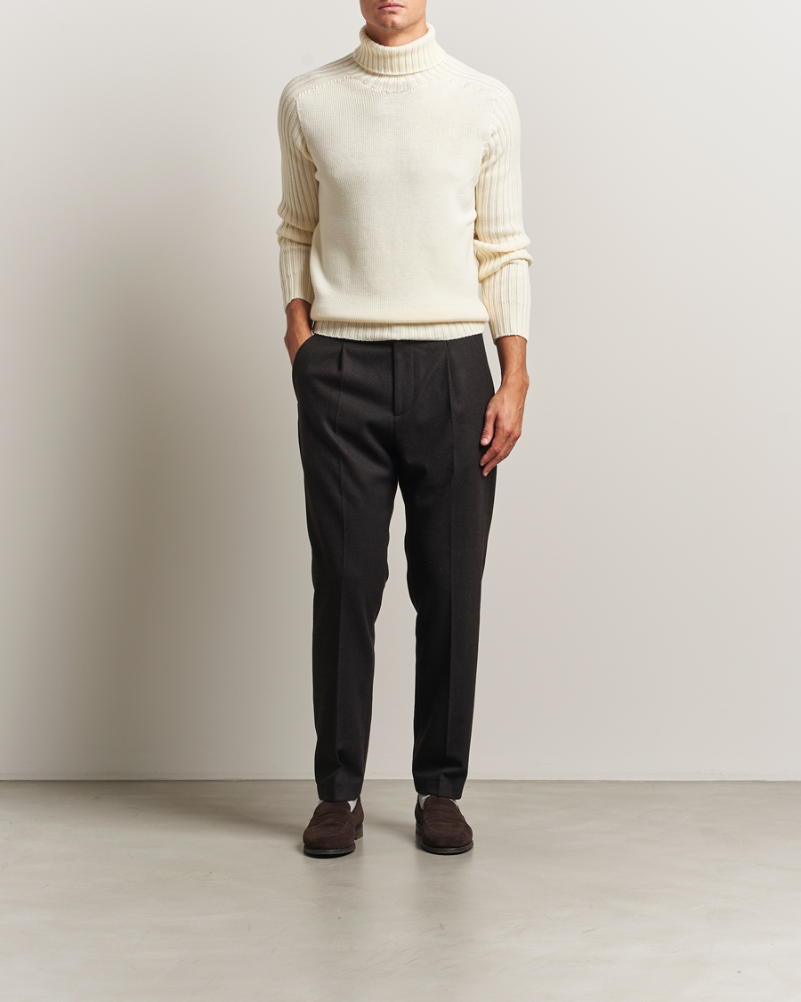Heren | Truien | Gran Sasso | Rainwool Rollneck White