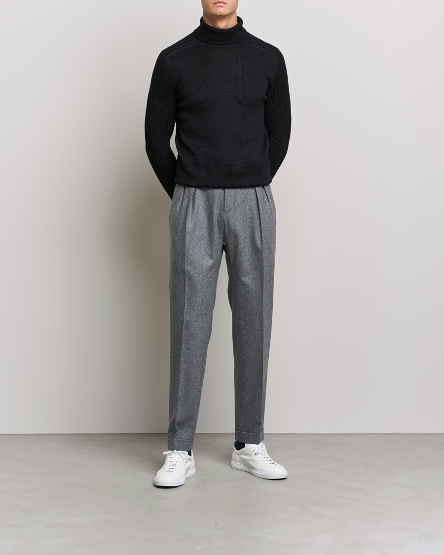 Homme | Pulls Et Tricots | Gran Sasso | Rainwool Rollneck Black