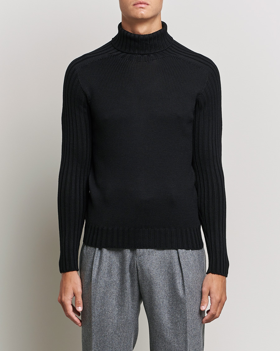 Homme | Pulls Et Tricots | Gran Sasso | Rainwool Rollneck Black