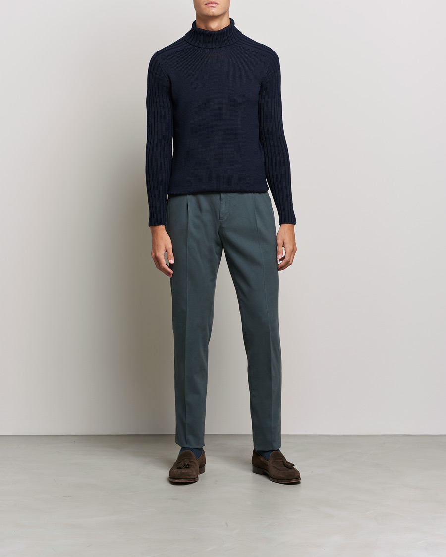 Homme | Pulls Et Tricots | Gran Sasso | Rainwool Rollneck Navy
