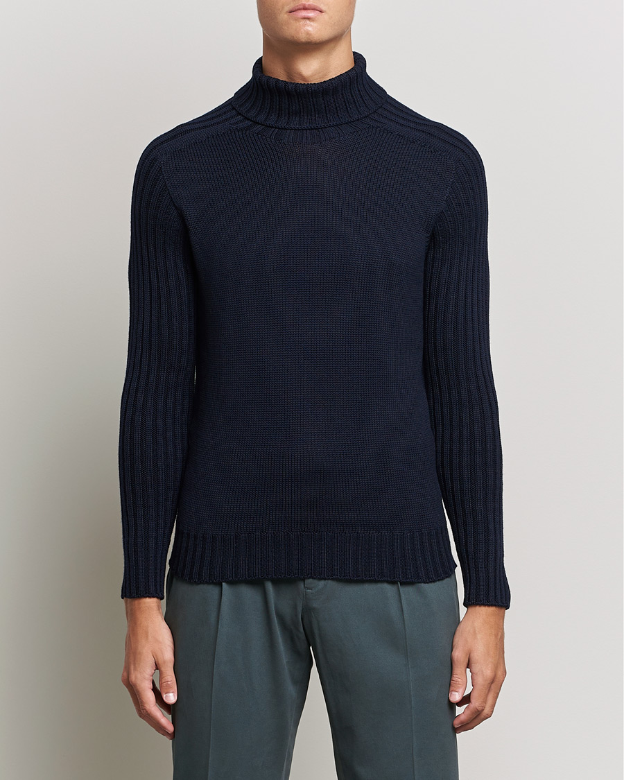 Homme | Pulls Et Tricots | Gran Sasso | Rainwool Rollneck Navy