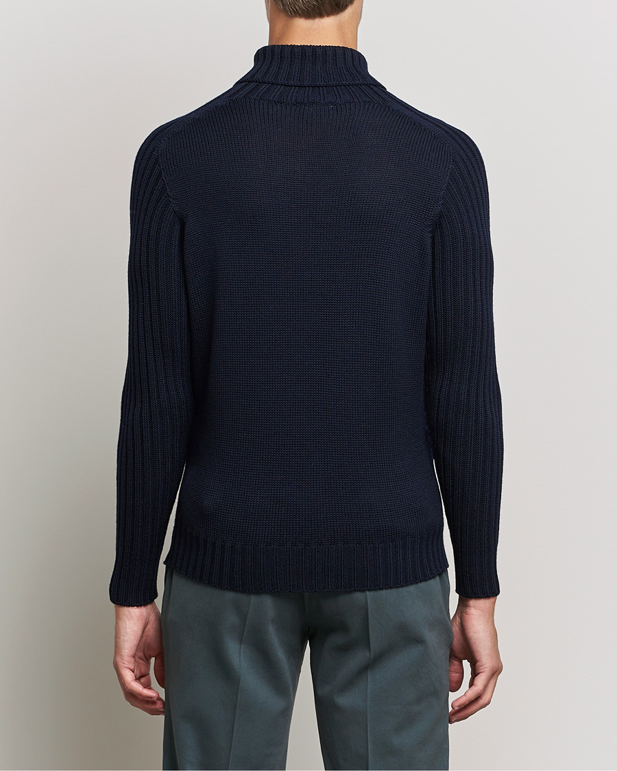 Homme | Pulls Et Tricots | Gran Sasso | Rainwool Rollneck Navy