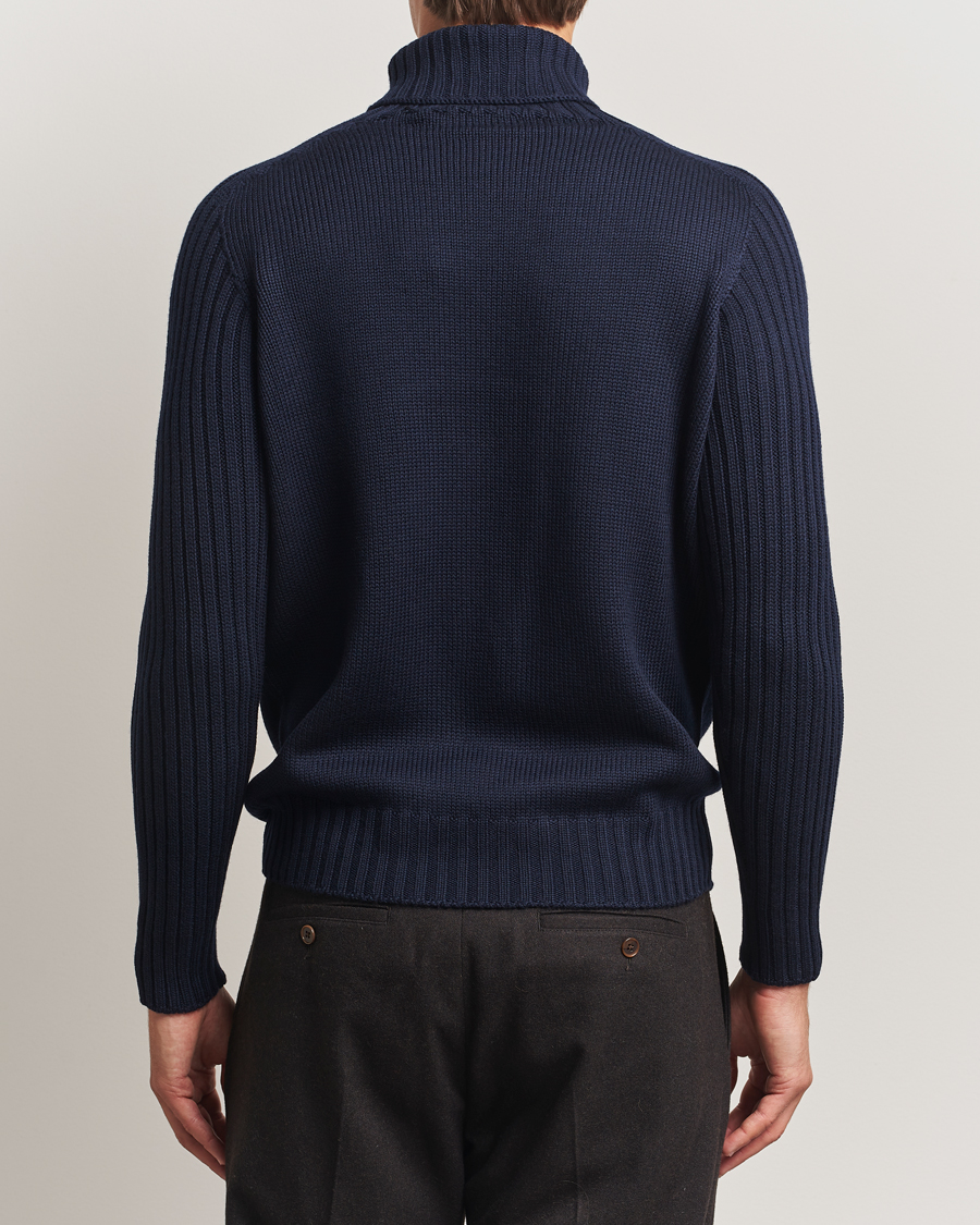 Heren | Truien | Gran Sasso | Rainwool Rollneck Navy