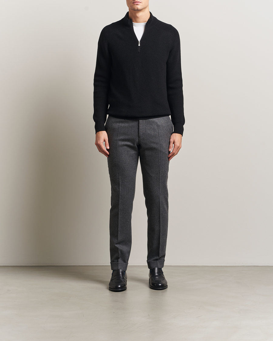 Homme | Pulls Et Tricots | Gran Sasso | Rainwool Half Zip Black