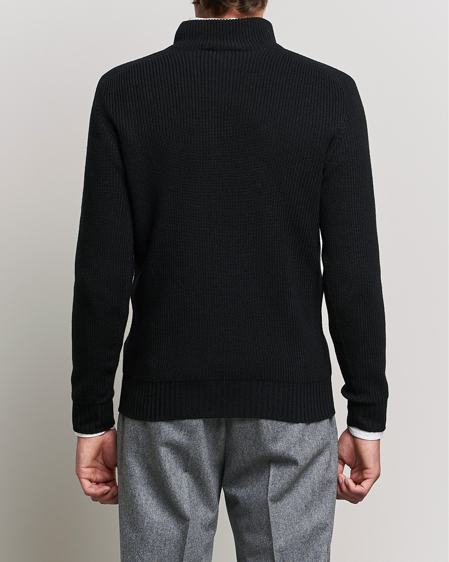 Homme | Pulls Et Tricots | Gran Sasso | Rainwool Half Zip Black