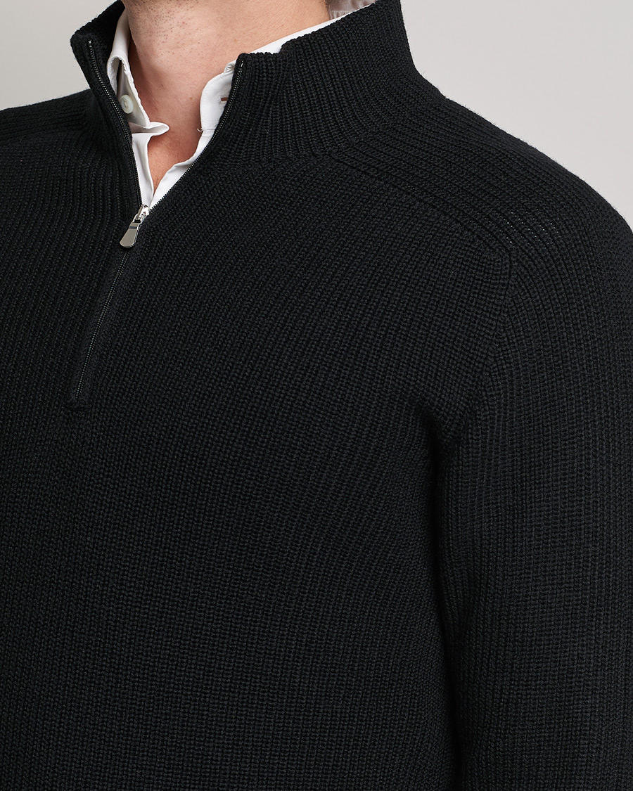 Homme | Pulls Et Tricots | Gran Sasso | Rainwool Half Zip Black