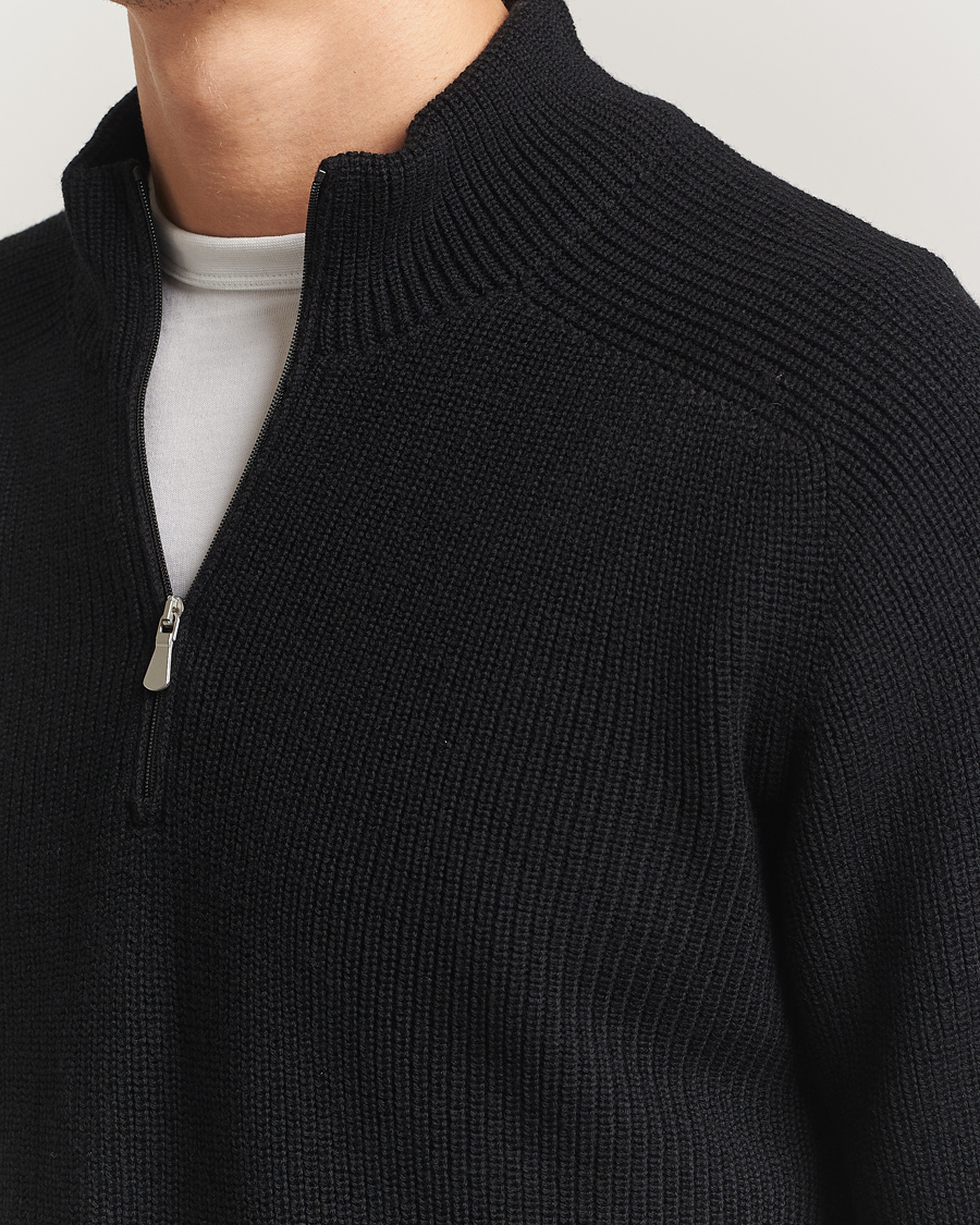 Homme | Pulls Et Tricots | Gran Sasso | Rainwool Half Zip Black