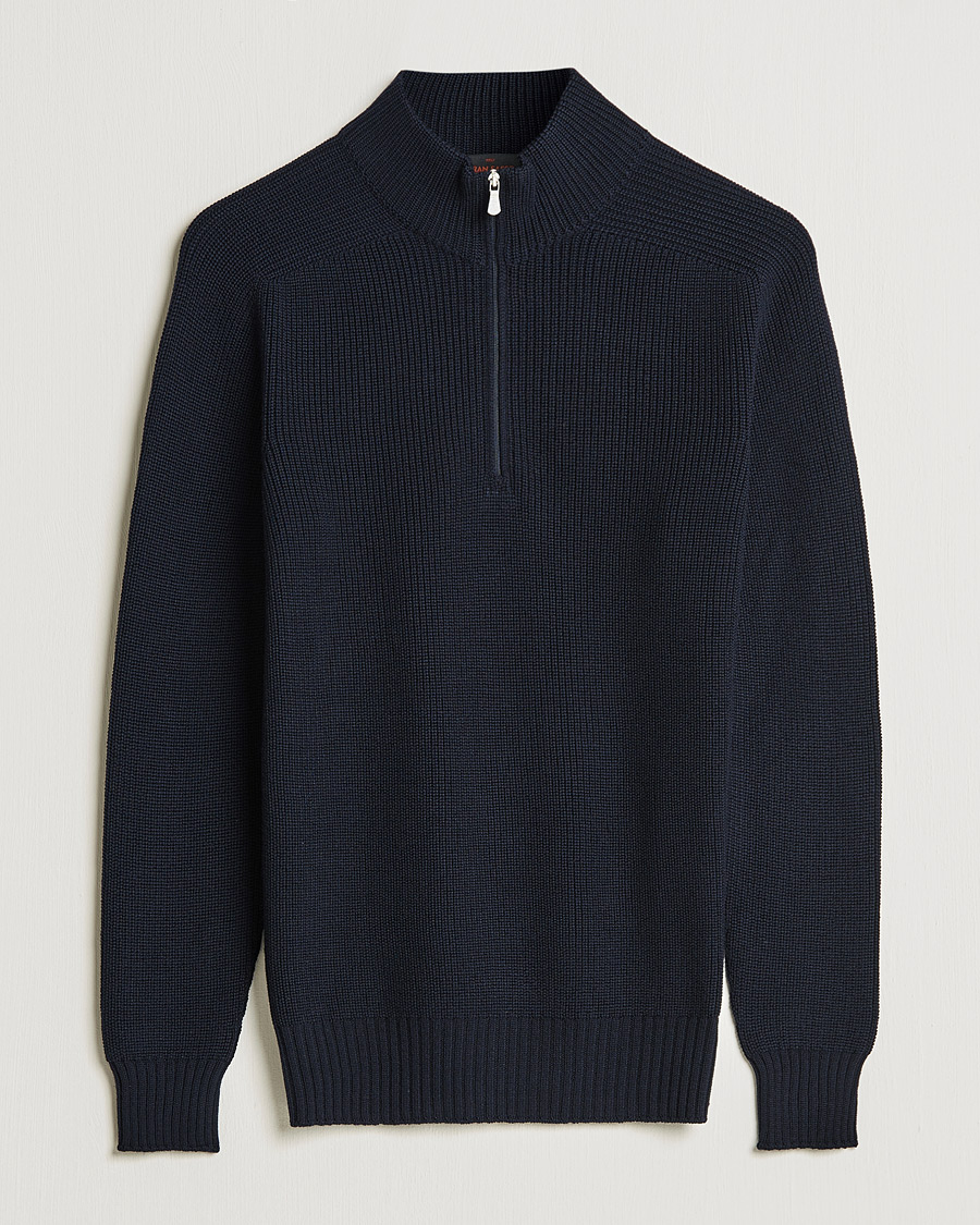 Homme | Pulls Et Tricots | Gran Sasso | Rainwool Half Zip Navy