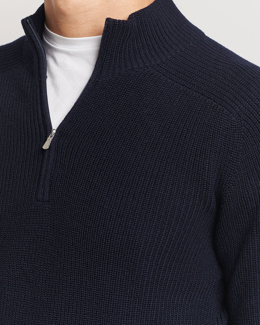 Homme | Pulls Et Tricots | Gran Sasso | Rainwool Half Zip Navy