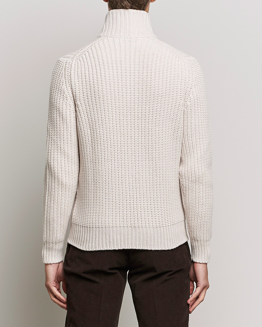 Heren | Truien | Gran Sasso | Heavy Wool/Cashmere Full Zip Beige