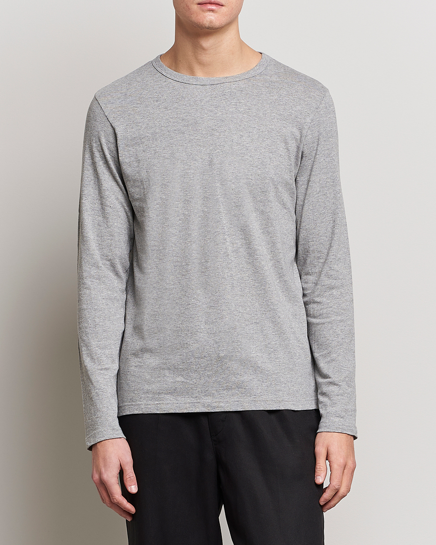 Homme | T-shirts | Merz b. Schwanen | 1950s Classic Loopwheeled Longsleeve Tee Grey Marl